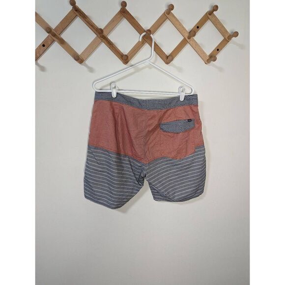 Vans Swim Trunks Boardshorts Orange and Gray Strips - Size 34 - Picture 5 of 8